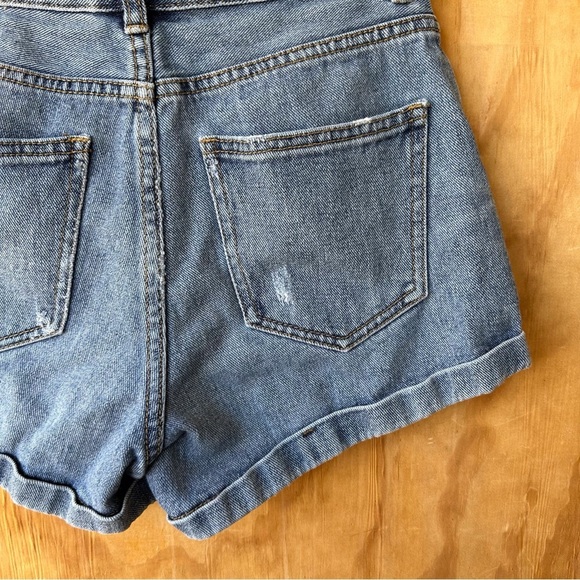 PacSun Mom Jean Short Rigid Denim 100% Cotton High Rise - Picture 4 of 9